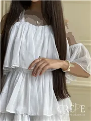 مینی پیراهن چیندار طبقه ای