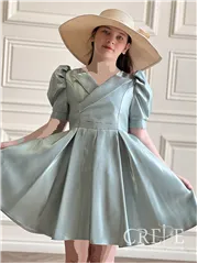 پیراهن ساتن چپ وراستی