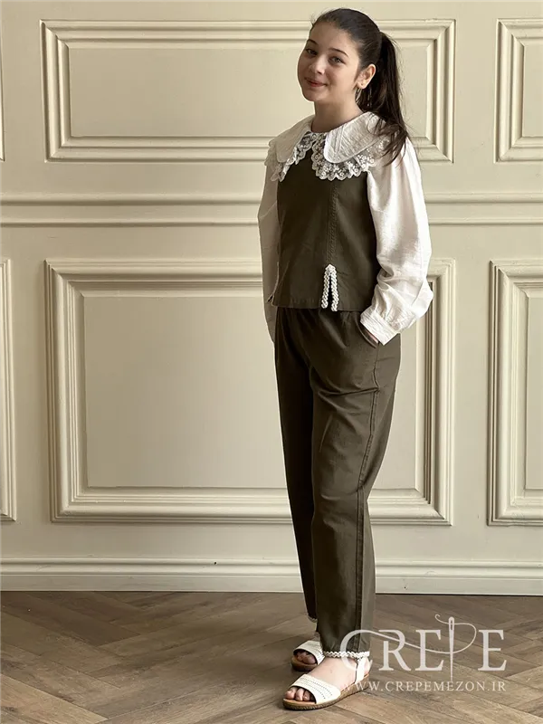 ست تاپ و شلوار نوار کنفی