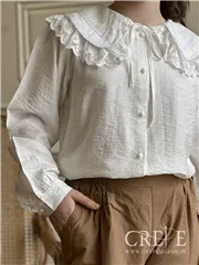 شومیز یقه دالبری تور