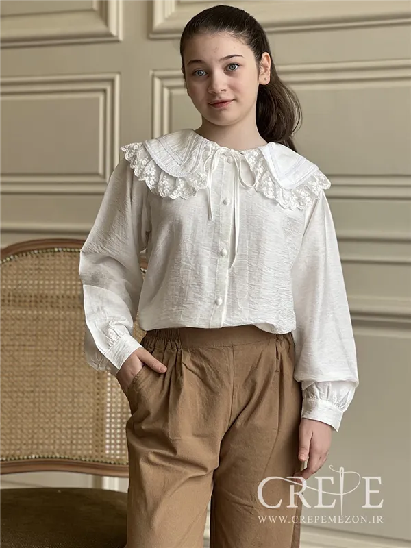 شومیز یقه دالبری تور