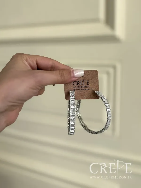 گوشواره جواهری حلقه بزرگ