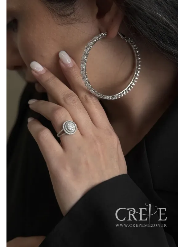 گوشواره جواهری حلقه بزرگ