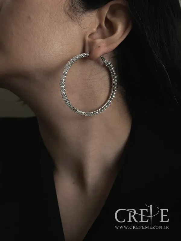 گوشواره جواهری حلقه بزرگ