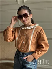 شومیز یقه نوار گیپور