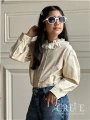 شومیز یقه نوار گیپور