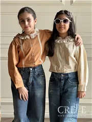 شومیز یقه نوار گیپور