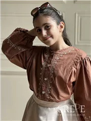 شومیز آستین پفی شماره دوزی