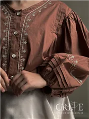 شومیز آستین پفی شماره دوزی