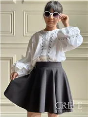 شومیز آستین پفی شماره دوزی