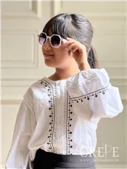 شومیز آستین پفی شماره دوزی