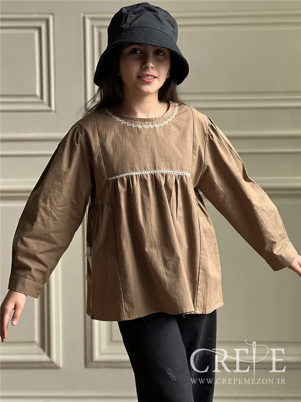 شومیز دور یقه گلدوزی