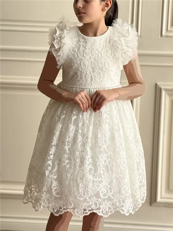 پیراهن تور کمر مرواریدی 