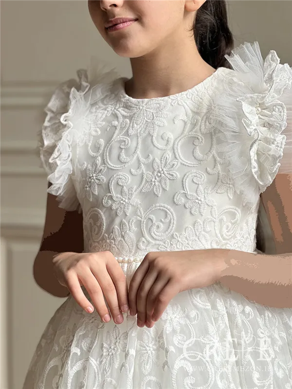 پیراهن تور کمر مرواریدی 