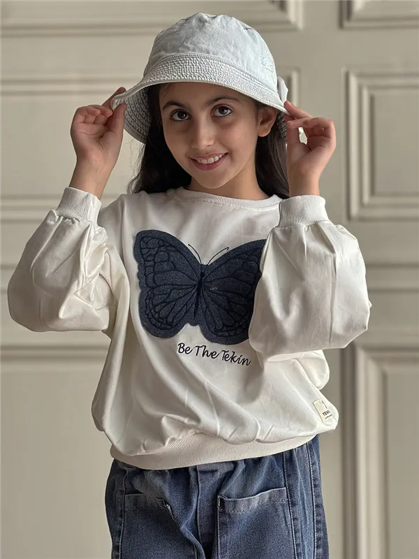 ست بلوز وشلوار جین طرح پروانه