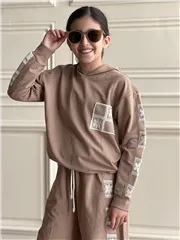 ست بلوز شلوار طرح قلاب بافی