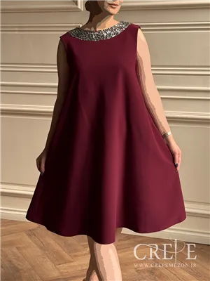 پیراهن کلوش یقه کارشده