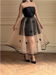 پیراهن دکلته دامن توری 