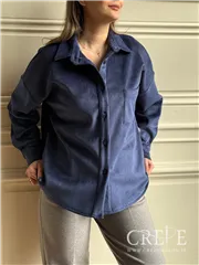 شومیز مانتویی مخمل کبریتی