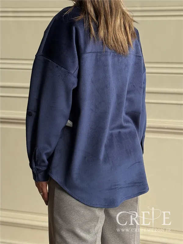 شومیز مانتویی مخمل کبریتی