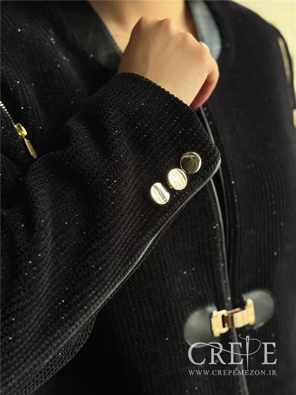 کت کبریتی چرم آستین زیپ