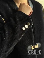 کت کبریتی چرم آستین زیپ