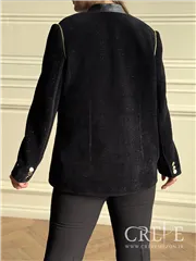 کت کبریتی چرم آستین زیپ