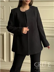 کت فوتر یقه گرد شلال دوزی