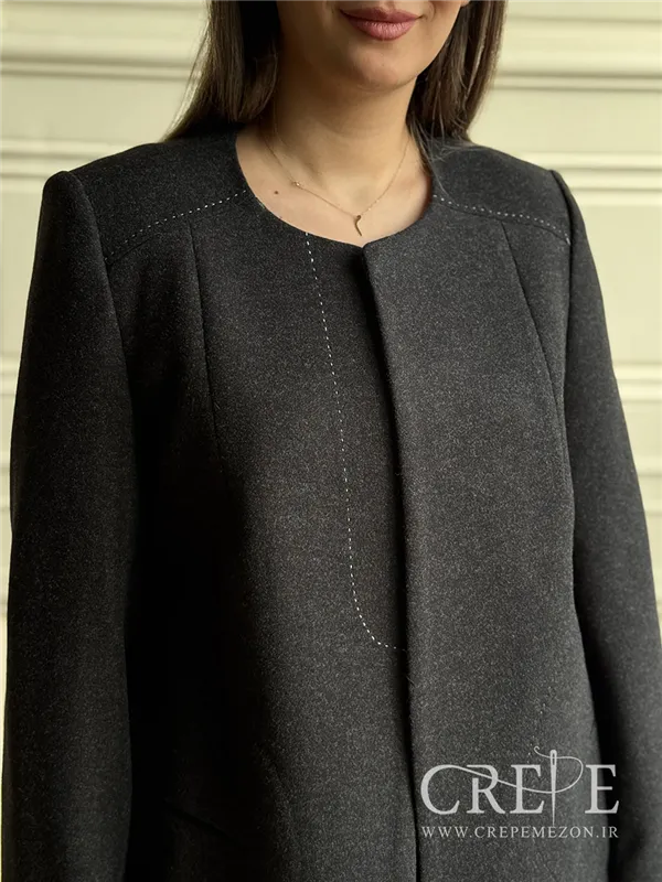 کت فوتر یقه گرد شلال دوزی