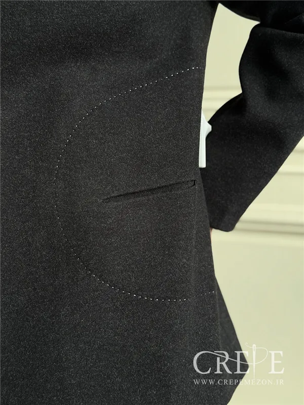 کت فوتر یقه گرد شلال دوزی