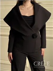 سه تیکه کت و شلوار یقه پهن تک گل