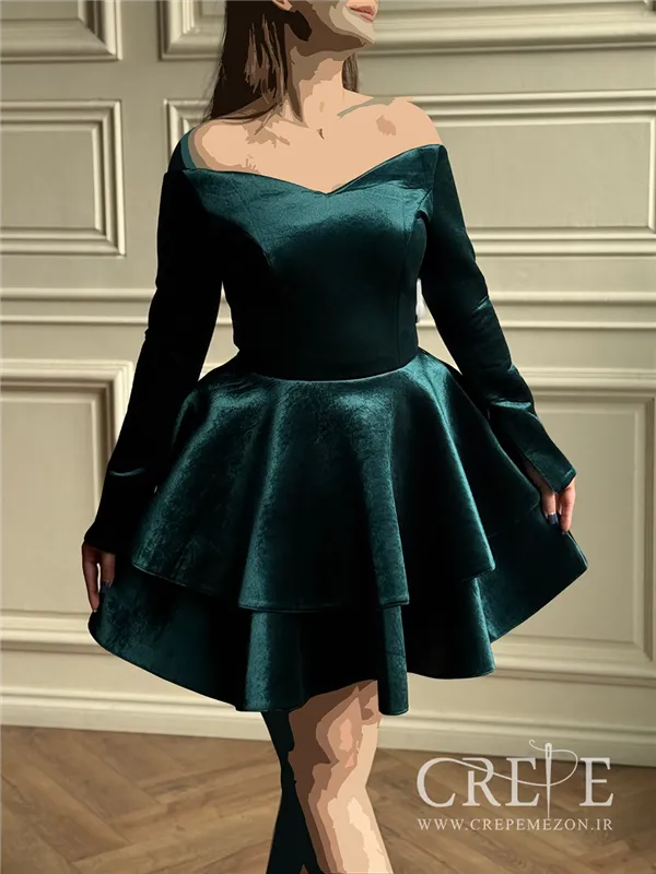 پیراهن عروسکی ساندویچی مخمل