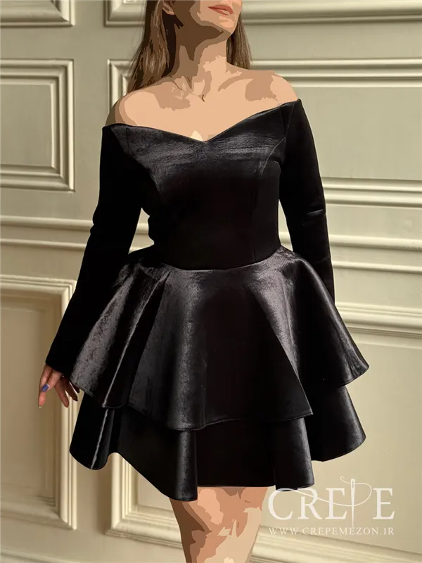 پیراهن عروسکی ساندویچی مخمل