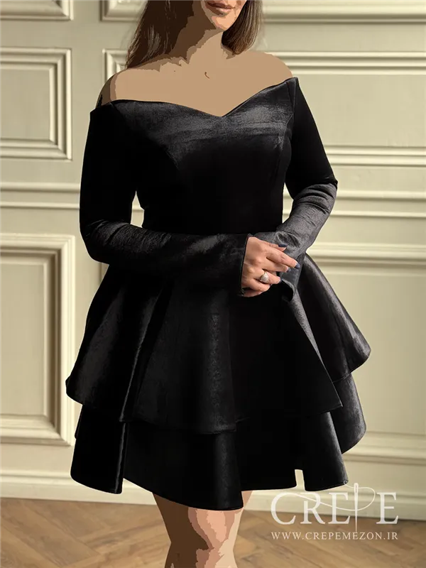 پیراهن عروسکی ساندویچی مخمل