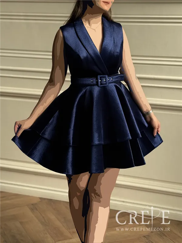 پیراهن مخمل یقه آرشال