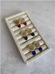 گوشواره سکه و نگین اشکی