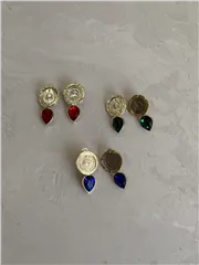 گوشواره سکه و نگین اشکی