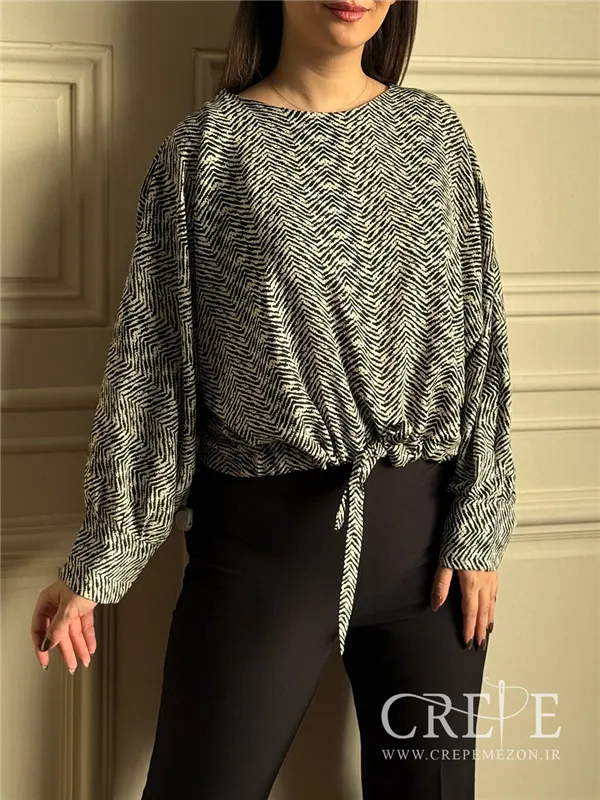 شومیز کیمونو طرحدار جلو گره ای