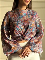 کراپ شومیز کرپ حریر زرباف