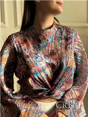 کراپ شومیز کرپ حریر زرباف