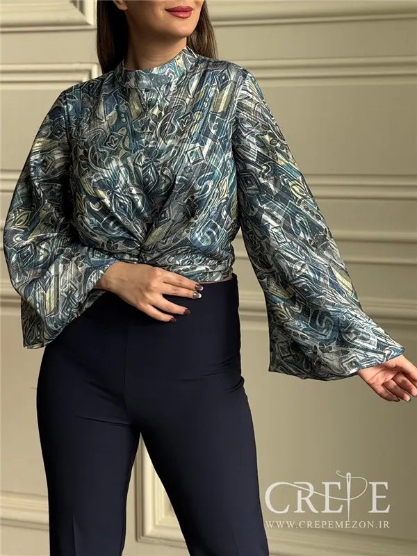 کراپ شومیز کرپ حریر زرباف