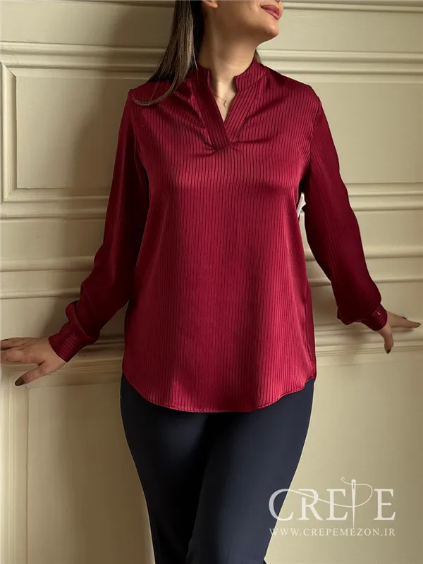 شومیز یقه هفت راه راه