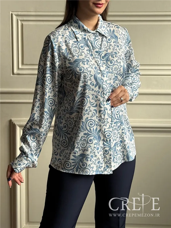 شومیز یقه مردانه طرحدار