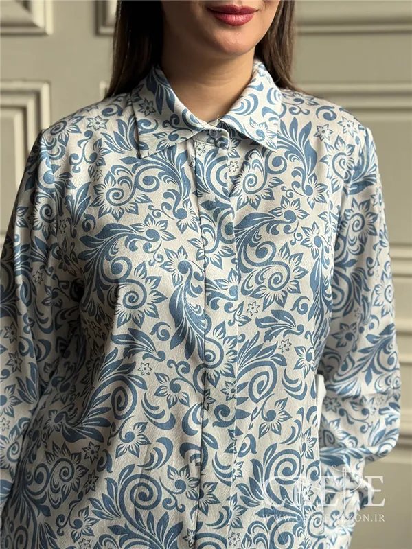 شومیز یقه مردانه طرحدار