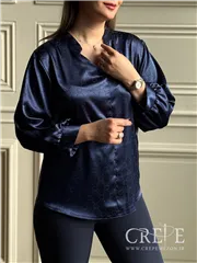 شومیز یقه فرنچ ساتن طرح گوچی