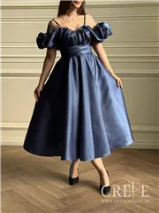 پیراهن آستین پفی پشت بندی 