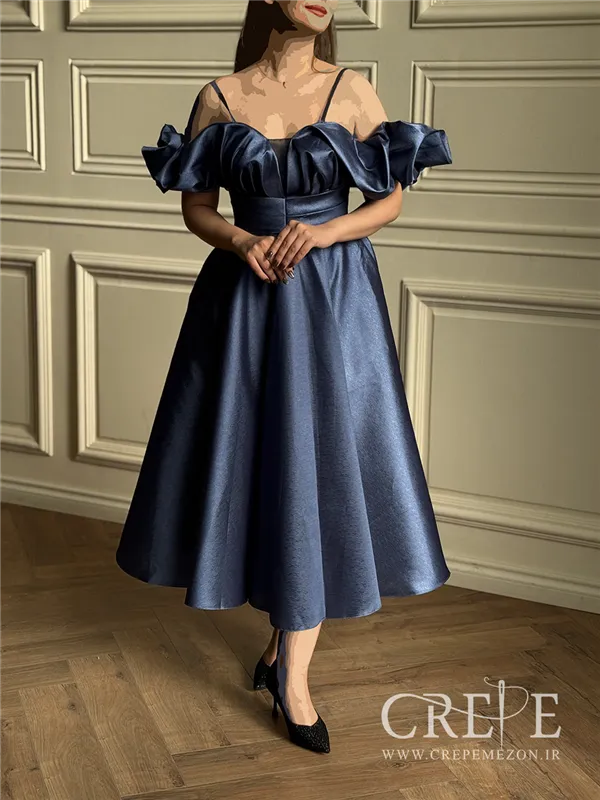 پیراهن آستین پفی پشت بندی 