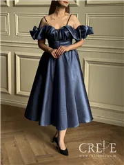 پیراهن آستین پفی پشت بندی 