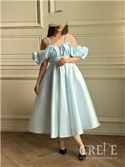 پیراهن آستین پفی پشت بندی 