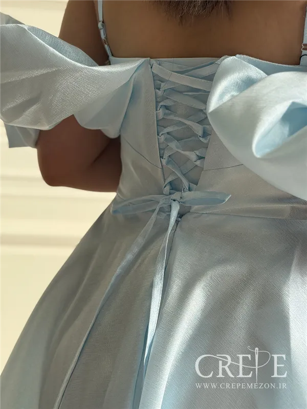 پیراهن آستین پفی پشت بندی 